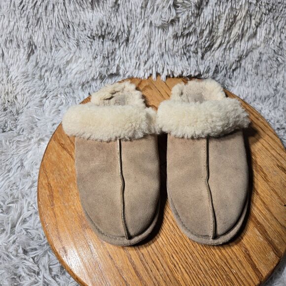 Ugg Scuffett II Womens Size 8 Chestnut Wool Lined Suede Sheepskin Slide Slippers - Picture 1 of 9